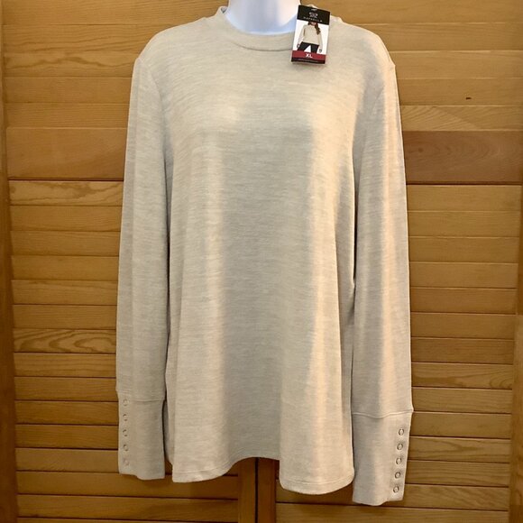 Tunic Style Sweater Long Sleeve  Tan XL NWT Rafaella - Picture 1 of 10